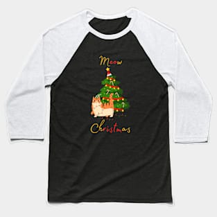 Meow Christmas Baseball T-Shirt